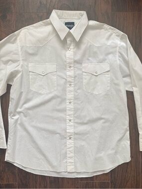 Wrangler White Long Sleeve Pearl Snap Shirt